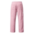 thumbnail image 3 of Breathable Linen Casual Trousers for Everyday Comfort with Lightweight Loose Fit design featuring Solid Color Drawstring Waist Pockets and Easy Care, 3 of 3