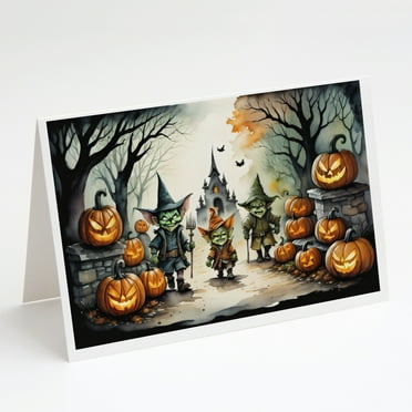 Goblins Spooky Halloween Greeting Cards and Envelopes Pack of 8 7 in x 5 in