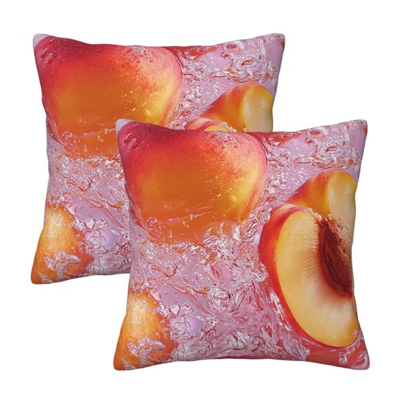 Pink Iridescent Water Splash Nectarine Peach Decorative Cushion Covers Pillow Covers 2 Pack