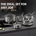thumbnail image 5 of Juego de ollas y sartenes SNOWCLAD antiadherentes, 10 piezas de utensilios de cocina híbridos de acero inoxidable, sartenes antiadherentes, cacerolas, sartenes y ollas, sartén de cocina sin PFOA, comp, 5 of 5