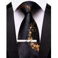 thumbnail image 2 of Corbata Barry.Wang Negra Dorada Floral 150 cm con Clip, 2 of 9