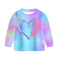 thumbnail image 6 of Nwiuh Girls 2 Piece Outfits Kids Clothes Sets Sweatsuit Tracksuit Jogger Print Long Sleeve Sweatshirts Sweatpants 2-9Y (Blue, 4-5 Years), 6 of 7