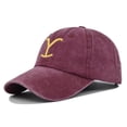 thumbnail image 2 of Yellowstone Dutton Ranch Hat Cross Ponytail Baseball Cap Distressed Outdoor Embroidery Sunscreen Hat Solid Color Cap, 2 of 2