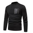 thumbnail image 1 of Dvkptbk Men's Pull Col Rond Sweater Hiver Slim Slim Chaud Pull à Manches Longues en Maille Causale Mode Sweater Sweater, 1 of 5
