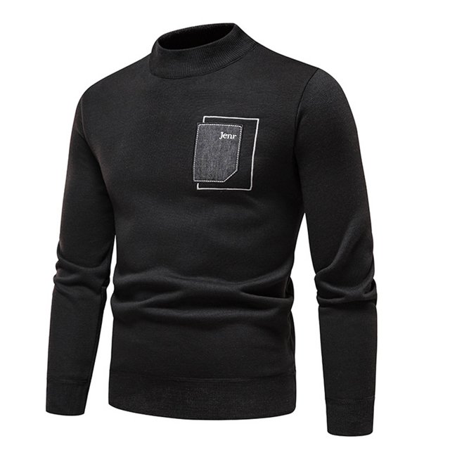 Dvkptbk Men's Pull Col Rond Sweater Hiver Slim Slim Chaud Pull à Manches Longues en Maille Causale Mode Sweater Sweater