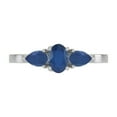 thumbnail image 6 of Oval and Pear Cut Natural Sapphire Gemstone Ring in 14K White Gold (Size: 5.5), 6 of 6