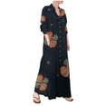 thumbnail image 2 of Women's Casual Button Down Cotton Linen Maxi Dress Long Sleeve Lapel Loose Plus Size Shirt Dresses with 2 Pockets, 2 of 6