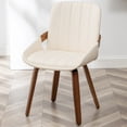 thumbnail image 4 of FOWEOAIU Modern Dining Chairs,Leather Upholstered Walnut Wood Kitchen Dining , Beige (Set of 2) ﻿, 4 of 13