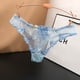 thumbnail image 4 of Bragas transparentes para mujer, ropa interior de encaje Sexy, lencería bordada con flores, Tanga ultrafina de cintura baja, 4 of 5