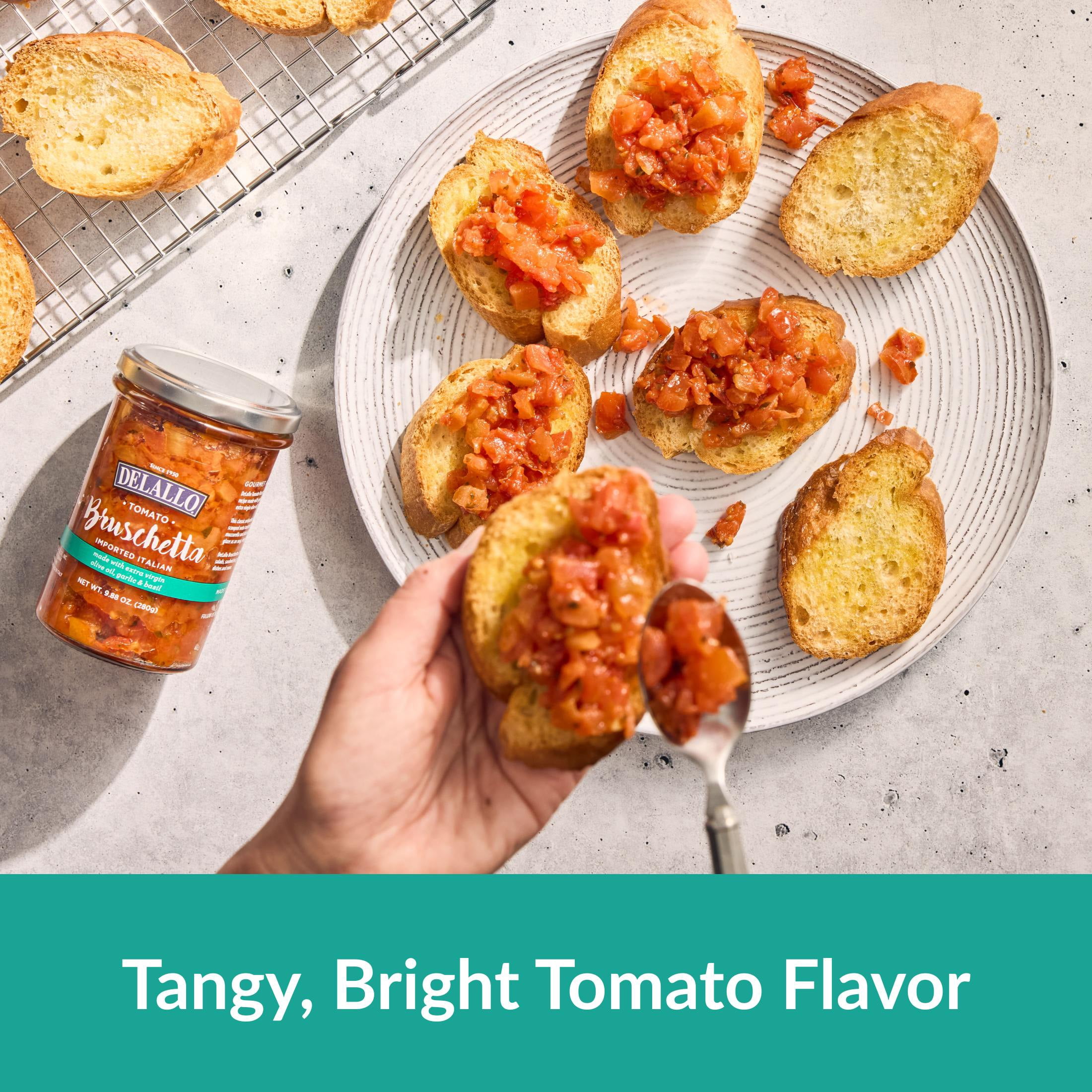 DeLallo Tomato Bruschetta, Made with Extra Virgin Olive Oil,  Vegan, Gluten Free,  9.88 oz Jar, (3 Pack)