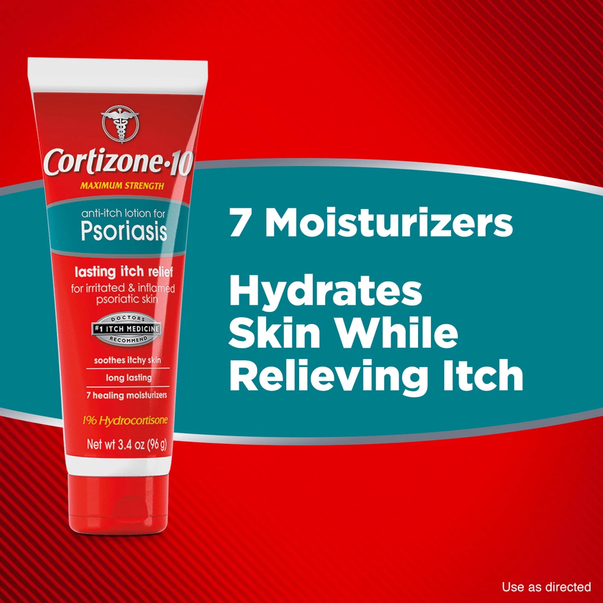 Cortizone 10 Maximum Strength Anti-Itch Lotion for Psoriasis, 1% Hydrocortisone, 3.4 oz.