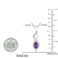 thumbnail image 5 of Dazzlingrock Collection 8X4mm Marquise Amethyst & Round White Diamond Twist Infinity Pendant for Women with 18 Inch Silver Chain (0.05 ctw, Color I-J, Clarity I1-I2) in 14K White Gold, 5 of 6