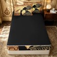 thumbnail image 4 of Erosebridal Gold Tribal Woman Zipper Twin Comforter Sets with Fitted Sheet and 2 Pillowcases for Women Girls, Bohemian Giraffe Print Zipper Bedding Set, Black Reversible, 4pcs, 4 of 7