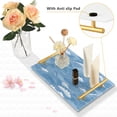 thumbnail image 4 of Bath Accessories Sets Single Print Decorative Tray With Handle For Home Bathroom Bedroom Waves, 4 of 7