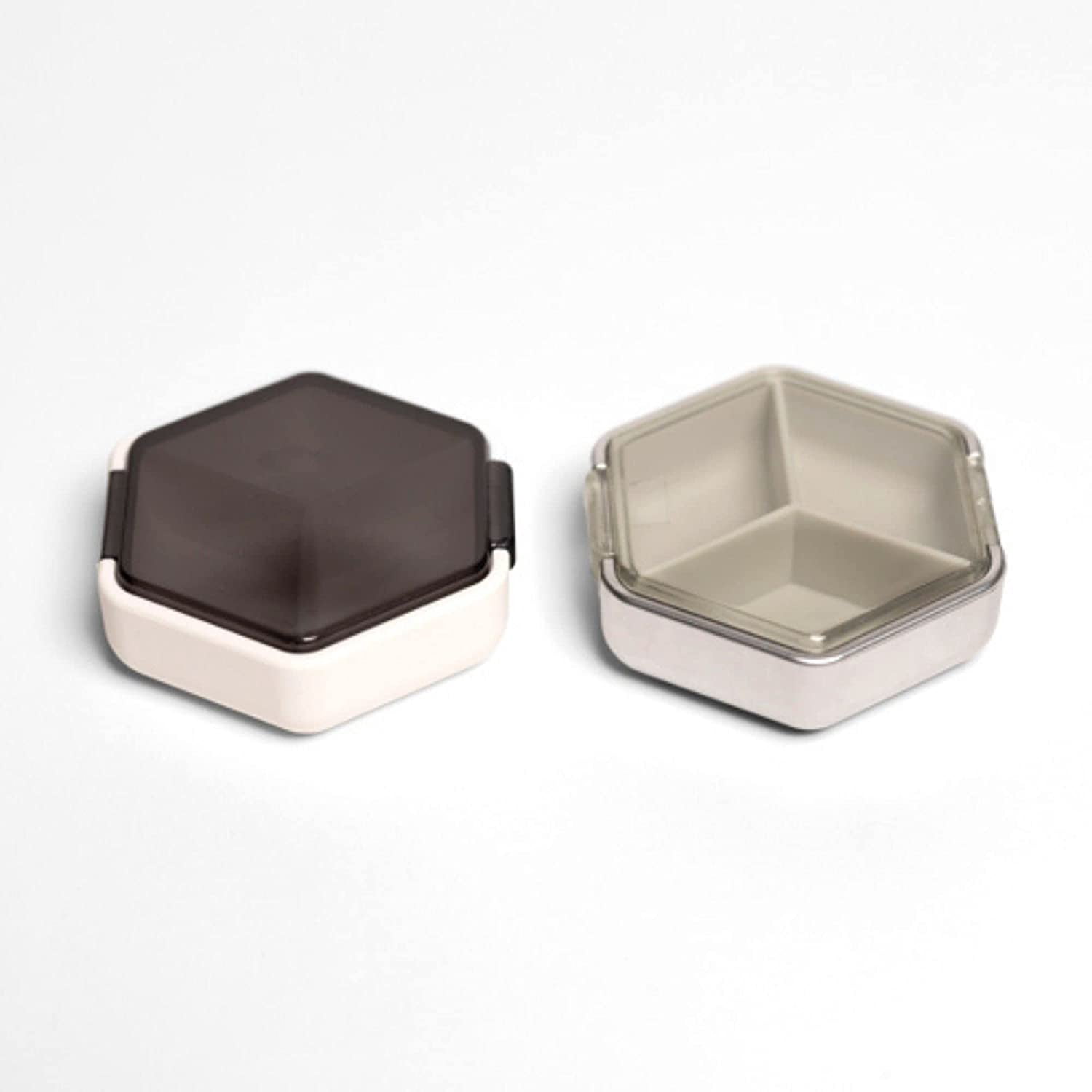 Petite Pillbox | Set of 2 | Pocket Sized Travel Pill Organizer by Mimi Medcessories | Blanc and Platinum