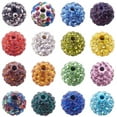 thumbnail image 2 of 10mm Disco Ball Clay Beads Mixed Colors Pave Rhinestones Spacer Round Beads about 100pcs, 2 of 9