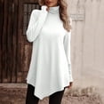thumbnail image 2 of Turtle Neck Shirts for Women Long Sleeve Solid Dressy Flowy Tunic Tops Casual Fall Loose fit Pullover Blouses, 2 of 4
