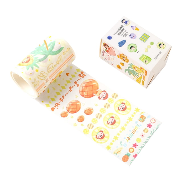 Rollos de cinta de Scrapbooking perlados de cinta de papel japonés Washi de fruta encantadora