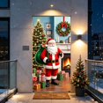 thumbnail image 7 of Cheap Christmas Decorations Clearance for Home – Christmas Class Door Cover 70.87x35.43 inch, Santa Claus Holding Gifts Christmas Tree Scene Door Covers Decorative, Winter Front Door Decor (B), 7 of 7