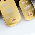 thumbnail image 7 of Uloveido 2 pcs Lesbian Pride Necklaces Set for Men and Women - Dog Tag Gold Stainless Steel Pendant Her Queen SN128, 7 of 7