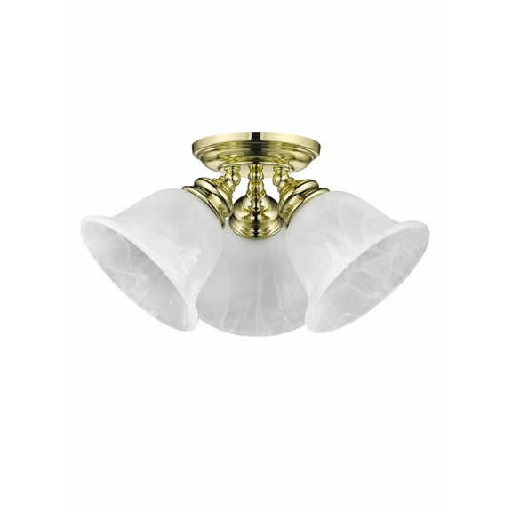 St George's Hawthorns 3 Light Flush Mount in Traditional Style 14.5 inches Wide By 7.5 inches High-Polished Brass Finish Bailey Street Home