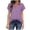 Purple Shirts, variant on CAIVO Women's Short Sleeve With V Neck Tunic Summer Elegant Blouses Casual Blouse Shirt Modern Business T Shirt Soft Solid Color Back To School Tops