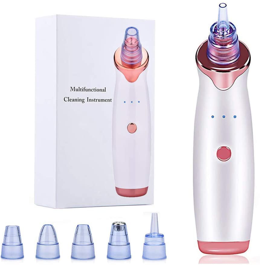 Blackhead Remover Vacuum Electric Pore Cleaner Acne Comedone Suction Extractor USB Rechargeable Microdermabrasion Machine with LED Display for Face Nose Blackhead Whitehead Clean 