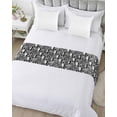 thumbnail image 5 of Xipuska Halloween Bed Runners for King Size Bed, Decorative Bed Throws for Foot of Bed, Black Grey Skull Skeletons Flowers Bed Runner Sofa Throw Bedding Scarf Protector Slipcover for Bedroom/Hotel, 5 of 6