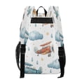 thumbnail image 3 of PVC Transparent Backpacks Clear Backpack for Travel and Outings Watercolor Airplane Pattern, 3 of 7