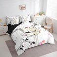 thumbnail image 3 of Erosebridal Japanese Ukiyoe Style Bedding King Size,Chic White Fox Bed Set,Cherry Blossom Bedding Sets King Size,Ultra Soft Room Decoration Reversible,7pcs, 3 of 6