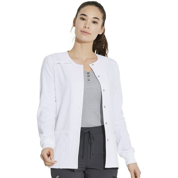 Dickies EDS Essentials Warm Up Scrubs Jacket for Women Snap Front DK305