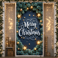 thumbnail image 4 of Decorative Design Christmas Banner Green Fir Golden Stars Merry Celebration for Holiday Party Indoor Decoration Winter Festivities, 4 of 9
