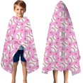 thumbnail image 3 of Pink Baseballs Pattern Hooded Bath Towel，50"x30" for Ages 3 To 12 Kids, Quick Dry Lightweight Soft Microfiber Hood Beach Towel Cover Up for Kids, 3 of 7