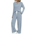 thumbnail image 2 of Women's Pajama Sets 2 Piece Sleepwear Lounge Set Long Sleeve Top & Matching Joggers, 2 of 6