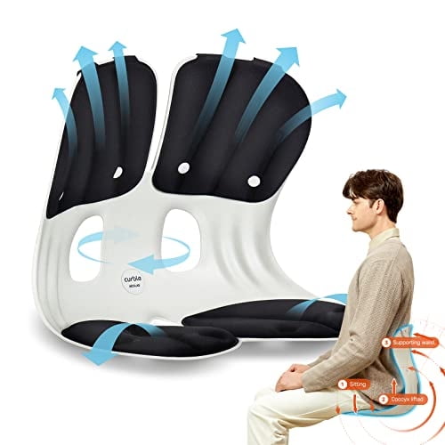 Silla ergonómica curble [para adultos] con respaldo negro
