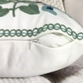 thumbnail image 6 of Floral Embroidered Summer Lumbar Decorative Throw Pillow Cover 12"x 20", Farmhouse Cottage Navy Blue Green Flowers Leaves Patterned Cotton Canvas Cushion Case for Sofa Couch Bed Living Room, 6 of 7