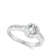 thumbnail image 4 of Round Clear CZ Solitaire Engagement Ring 925 Sterling Silver Band White Jewelry Female Size 6, 4 of 4