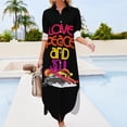 thumbnail image 3 of Love Peace And Soul Train Logo Long Sleeved Shirt Dress luxury woman party dress Women's dress, 3 of 6