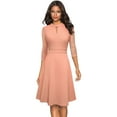 thumbnail image 3 of Sngxgn Women's V Neck Sleeveless Ruched Bodycon Party Dress(Pink,L), 3 of 3