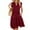 Burgundy, variant on QINCAO Womens Dresses Summer Casual V Neck Ruffle Sleeve High Waist Flowy Tiered Mini Dress with Pockets S-2XL