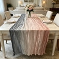 thumbnail image 5 of Party Runner,Gradient Crinkle Sheer Gauze Long Table Cover With Multi Tone Color Options,Reception Cake Mat Used For Bohemian Wedding Classroom Event Decor, 5 of 7