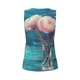 thumbnail image 5 of Fotbe Flowers in Glass Vase Womens Loose Fit Casual Flowy Slim-Fit Tank Tops Athletic Round Neck Trendy Sleeveless Summer Tops for Gym and Yoga-, 5 of 9