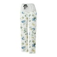 thumbnail image 4 of MKLEKYY Leggings deportivos para mujer, cintura alta, bolsillos, cintura elástica, estampados, pantalones de yoga sueltos, pantalones largos casuales 1715, 4 of 4