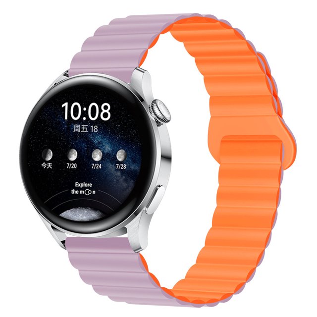 Adecuado para Huawei GT4/GT3/PRO Samsung watch4 correa de reloj de silicona de dos colores con bucle magnético de 20/22mm