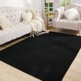 thumbnail image 2 of Junovo Modren Area Rug Soft Shag Carpet for Living Indoor Carpet,Fluffy Rugs for Kids Room/Bedroom,4'x6',Black, 2 of 8