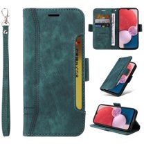for Samsung Galaxy A54 5G Wallet Case,PU Leather Magnetic Flip Strap Wrist Phone Cover with RFID Block Card Holder for Samsung Galaxy A54 5G 6.4 inch,Green