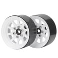 thumbnail image 3 of RC Beadlock Wheel Rims, 2pcs Wheel Tires Set Alloy Beadlock Wheel Rims Accessory Fit for  -4 1/10 RC Crawler Car, 3 of 8