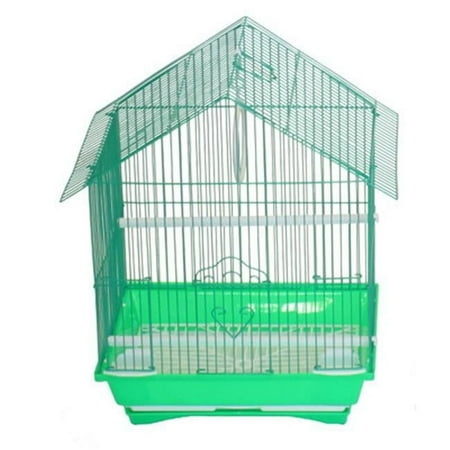 11 x 9 x 16 in. House Top Style Small Parakeet Cage, Green