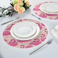 thumbnail image 4 of SKYSONIC Pink Flamingo Round Placemats for Dining Table Non-Slip Heat-Resistant Polyester Table Mats Set of 6 Washable Table Mats for Kitchen Dining Table Decoration (716), 4 of 5