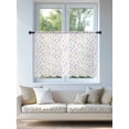 thumbnail image 4 of Sheer Curtains 45 Inch Length, Colorful Polka Dot Semi Sheer Curtains Light Filtering Window Treatment, Modern Minimalist Geometric Privacy Voile Drapes for Living Room Bedroom 52x45 Inch, 4 of 7
